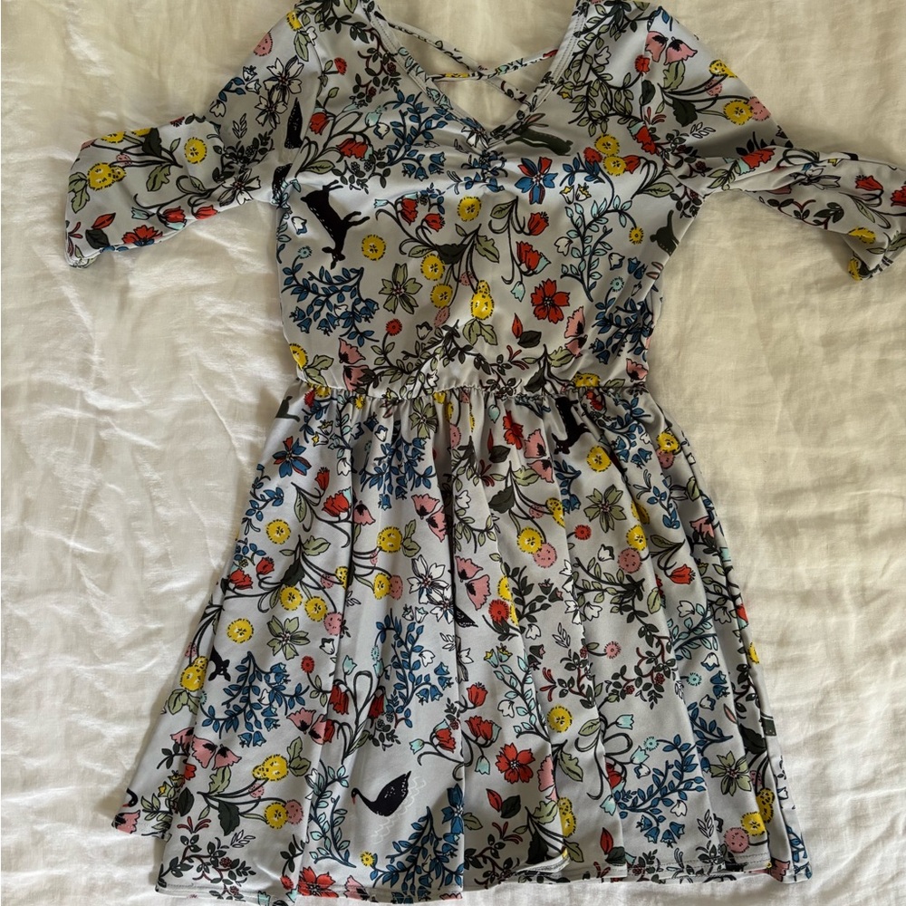 Dot Dot Smile Kids Dress with Floral Print